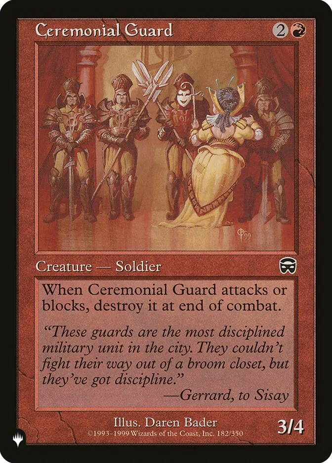 2020 The List Ceremonial Guard #MMQ-182 common card image