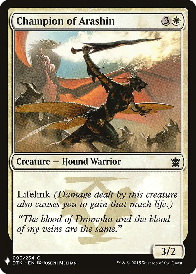 2020 The List Champion of Arashin #DTK-9 common card image