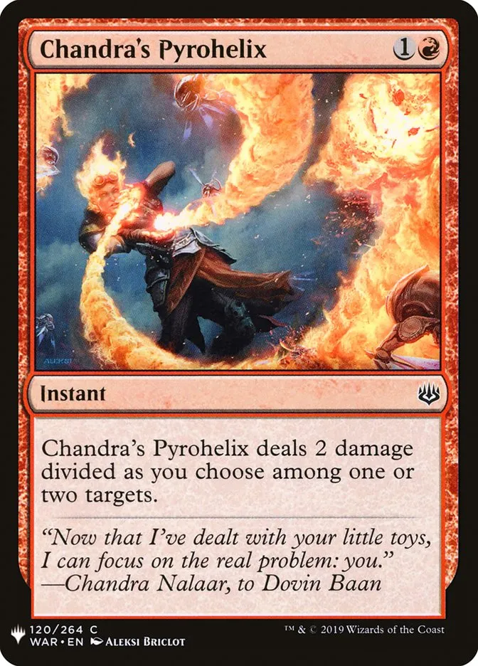 2020 The List Chandra's Pyrohelix #WAR-120 common card image