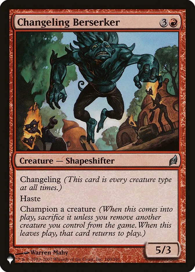 2020 The List Changeling Berserker #LRW-160 uncommon card image