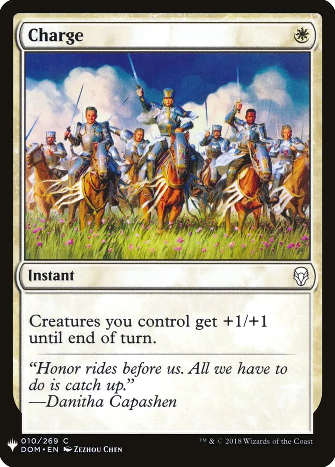 2020 The List Charge common #DOM-10 common card image
