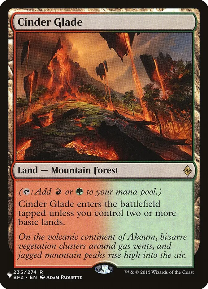 2020 The List Cinder Glade #BFZ-235 rare card image