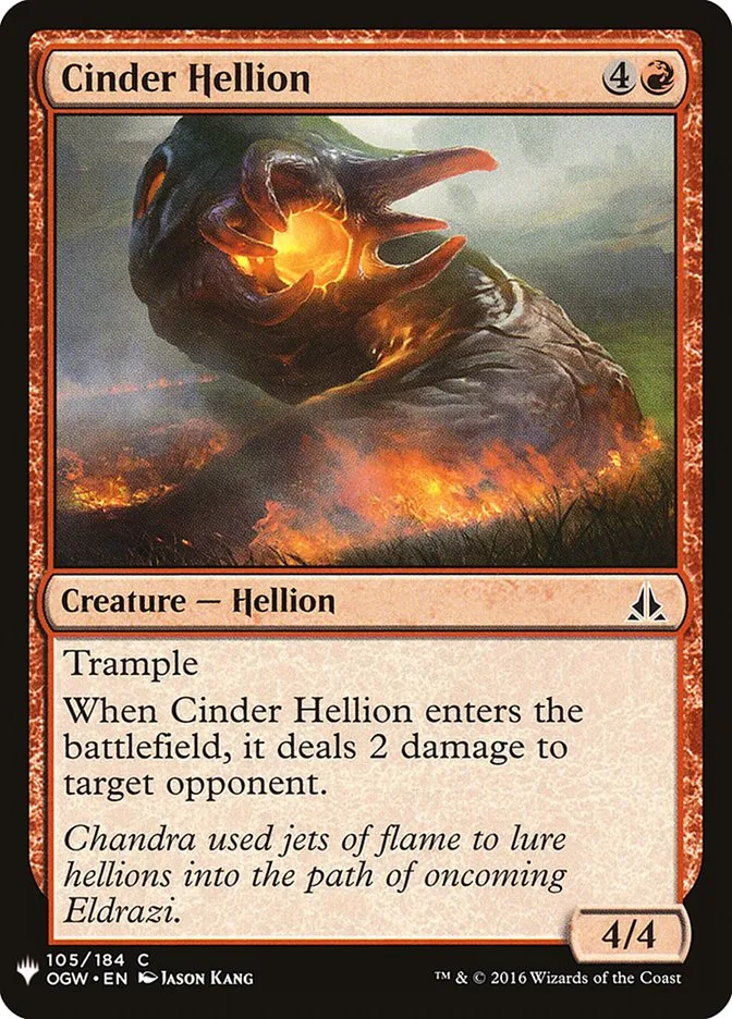 2020 The List Cinder Hellion common #OGW-105 common card image