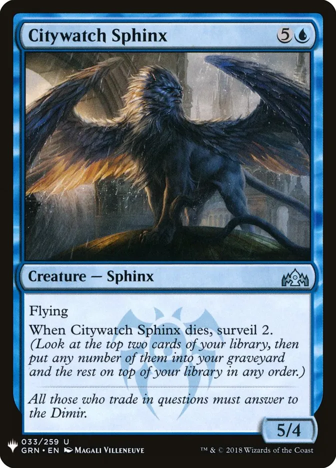 2020 The List Citywatch Sphinx #GRN-33 uncommon card image