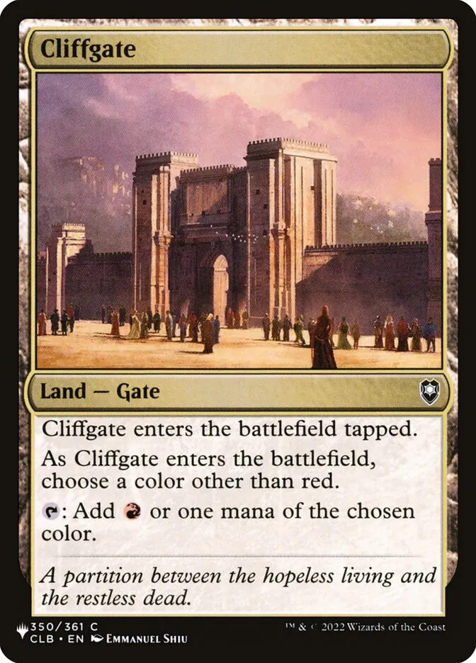 2020 The List Cliffgate common #CLB-350 common card image