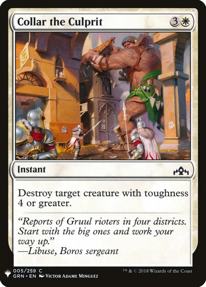 2020 The List Collar the Culprit #GRN-5 common card image