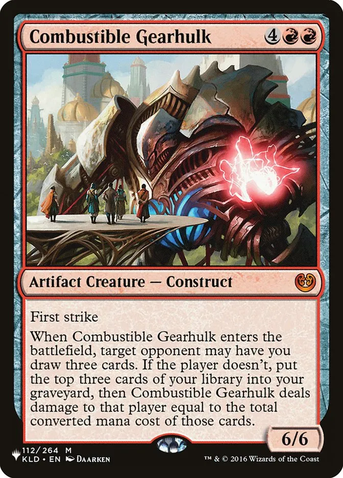 2020 The List Combustible Gearhulk #KLD-112 mythic card image