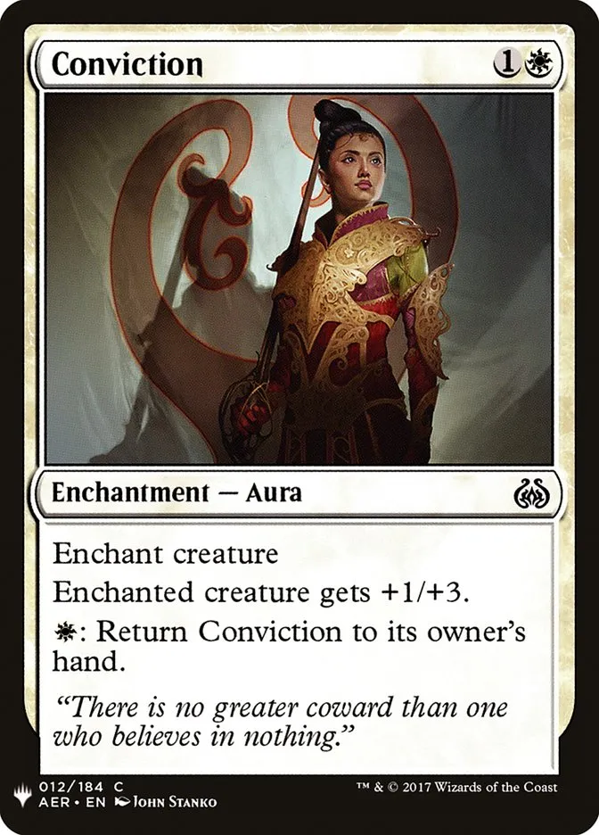 2020 The List Conviction common #AER-12 common card image