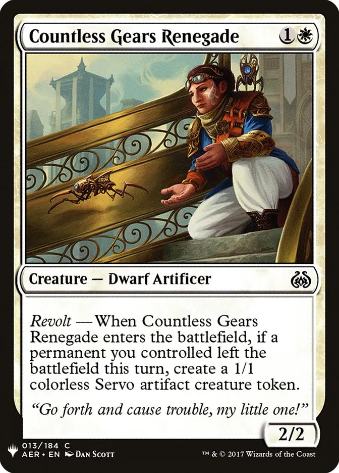 2020 The List Countless Gears Renegade #AER-13 common card image