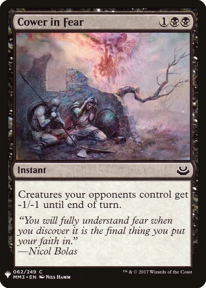 2020 The List Cower in Fear #MM3-62 common card image