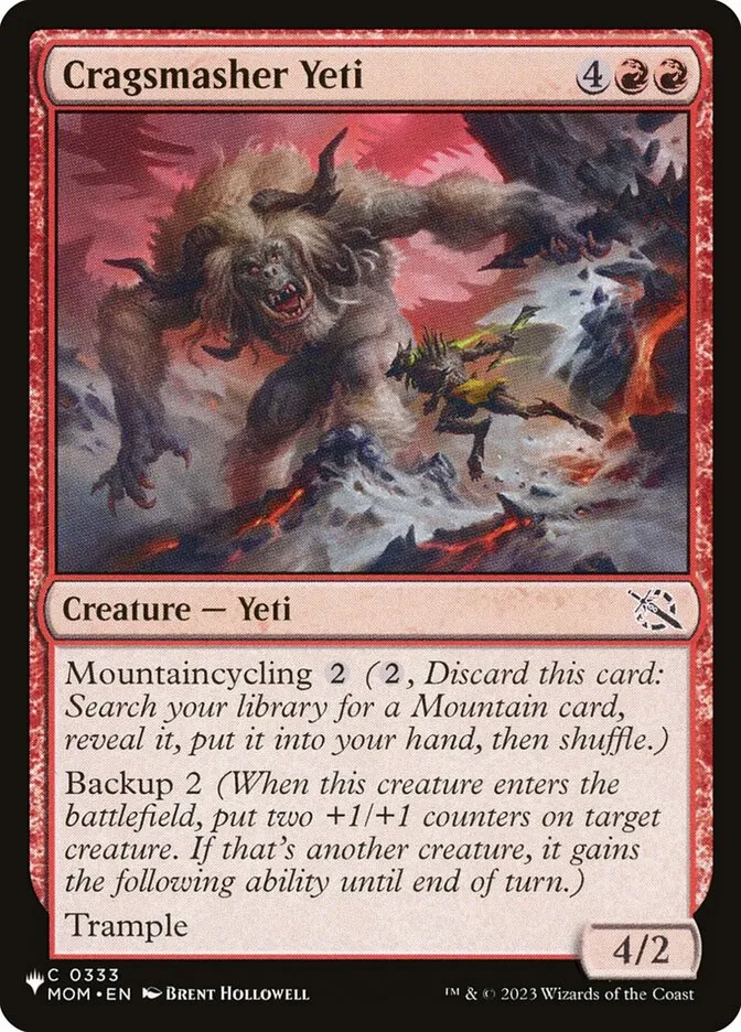2020 The List Cragsmasher Yeti #MOM-333 common card image