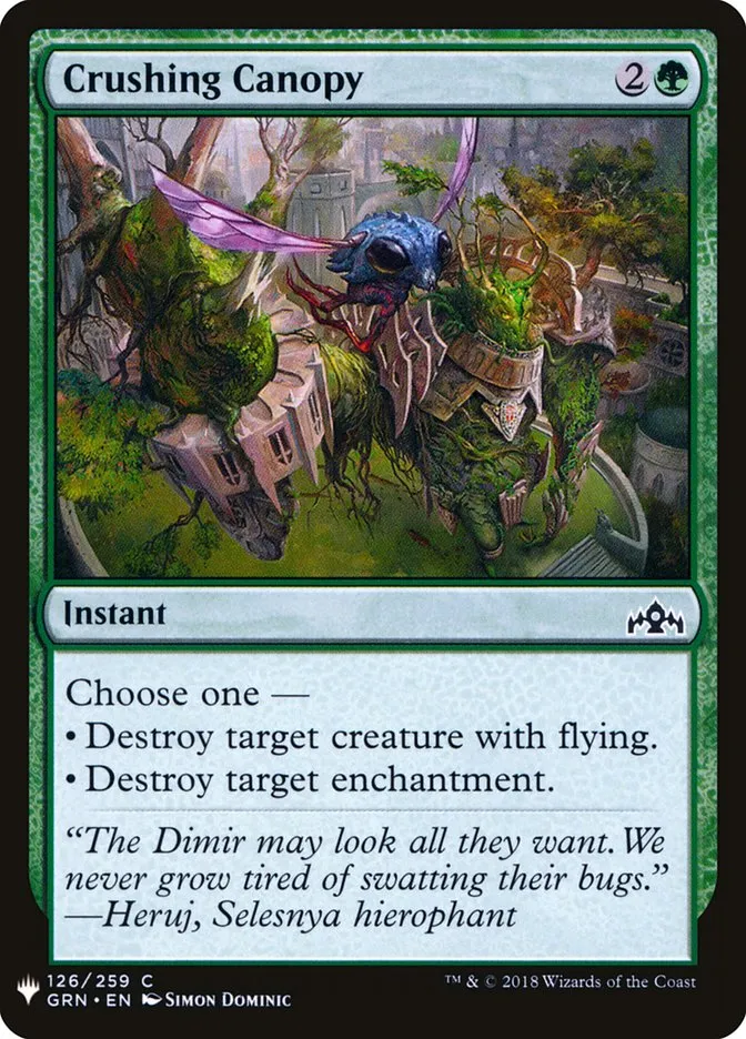 2020 The List Crushing Canopy common #GRN-126 common card image