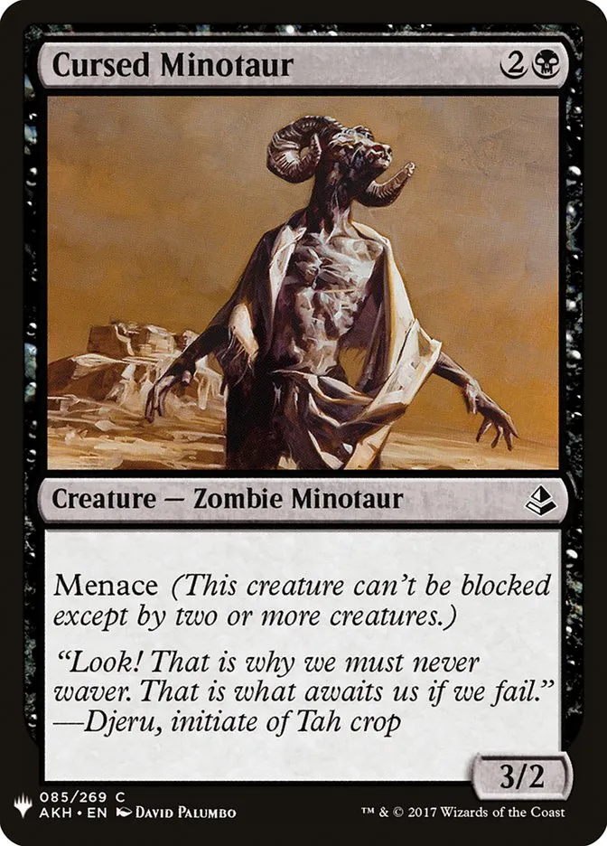 2020 The List Cursed Minotaur common #AKH-85 common card image