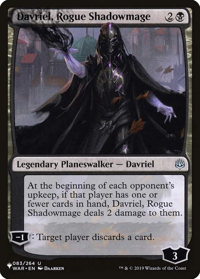 2020 The List Davriel, Rogue Shadowmage uncommon #WAR-83 uncommon card image