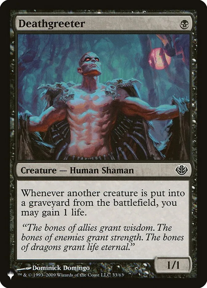 2020 The List Deathgreeter common #DDD-33 common card image