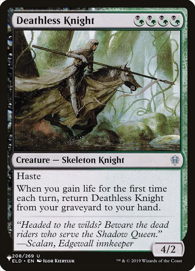 2020 The List Deathless Knight #ELD-208 uncommon card image