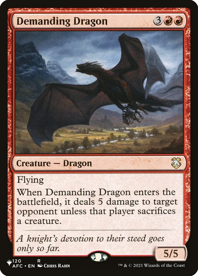 2020 The List Demanding Dragon #AFC-120 rare card image