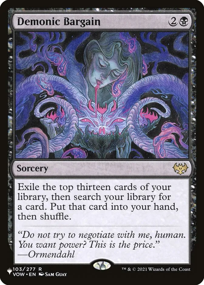 2020 The List Demonic Bargain #VOW-103 rare card image