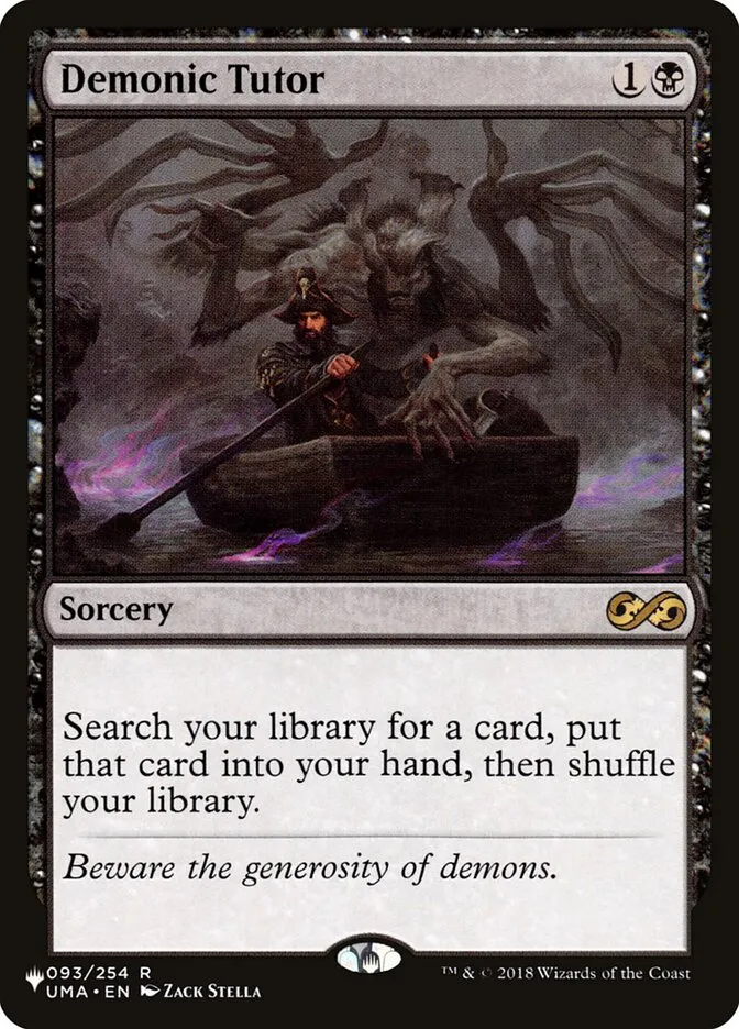 2020 The List Demonic Tutor #UMA-93 rare card image