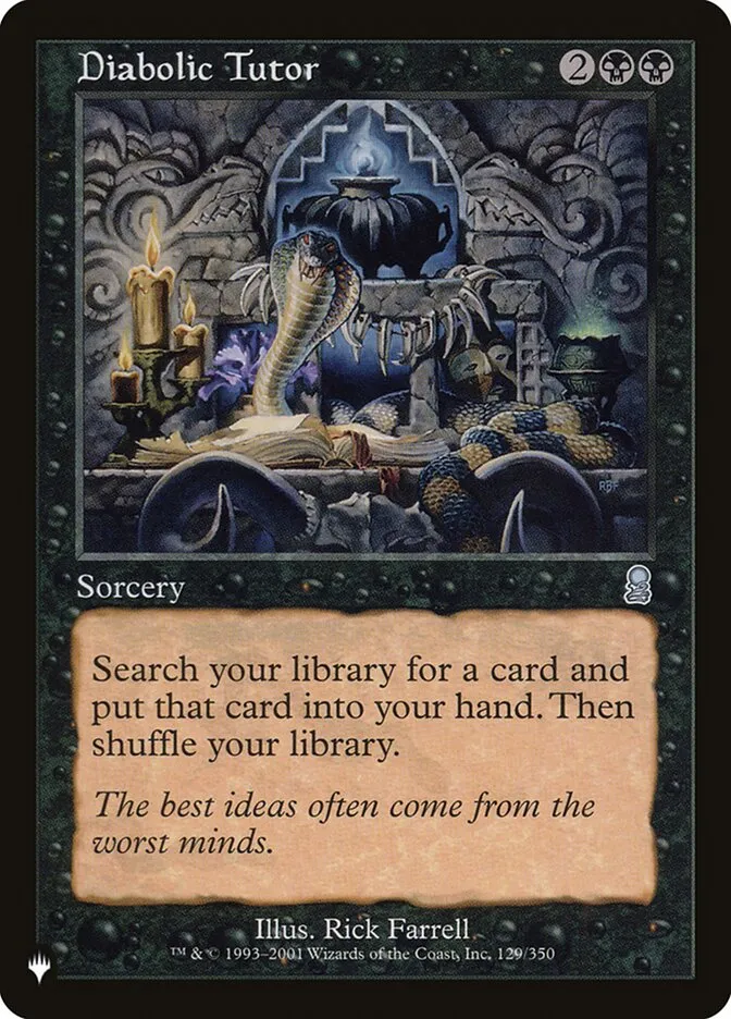 2020 The List Diabolic Tutor #ODY-129 uncommon card image