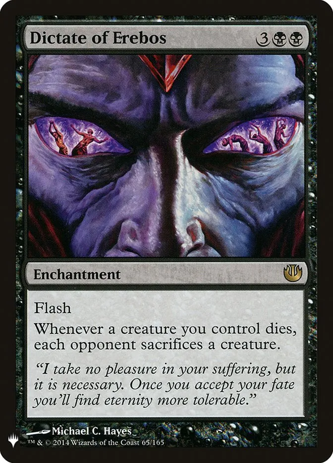 2020 The List Dictate of Erebos #JOU-65 rare card image