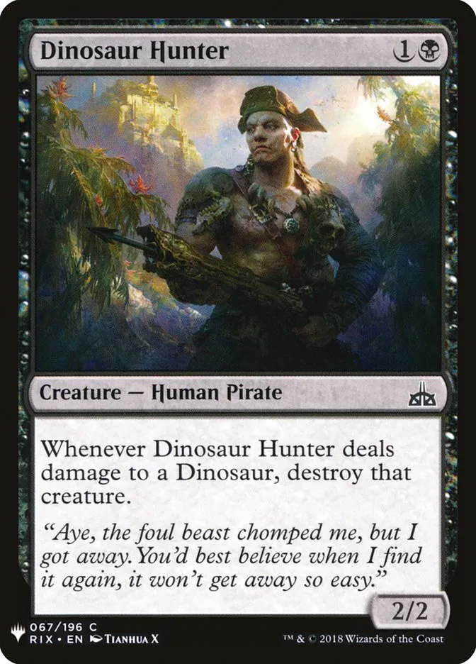 2020 The List Dinosaur Hunter common #RIX-67 common card image