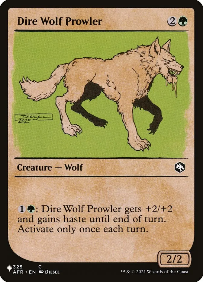 2020 The List Dire Wolf Prowler #AFR-325 common card image