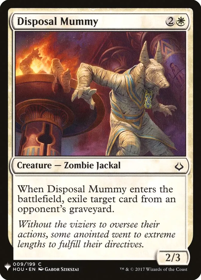 2020 The List Disposal Mummy #HOU-9 common card image