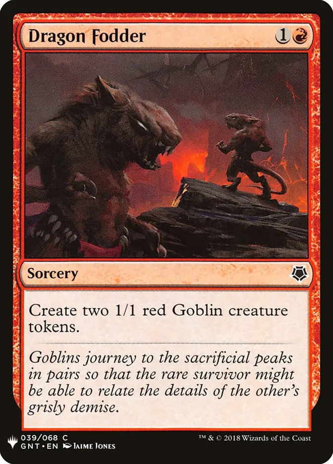 2020 The List Dragon Fodder common #GNT-39 common card image