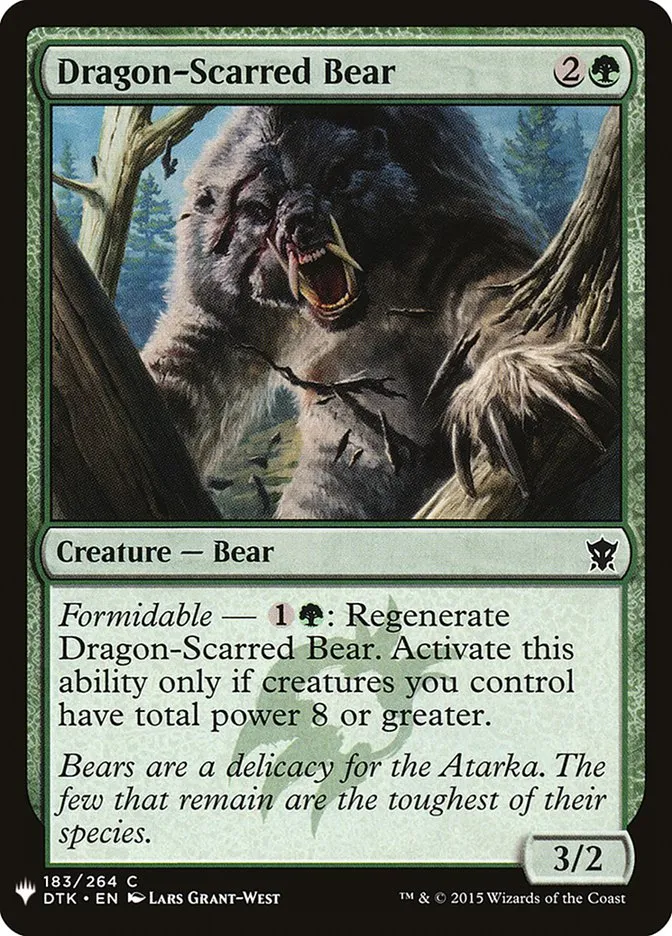 2020 The List Dragon-Scarred Bear #DTK-183 common card image