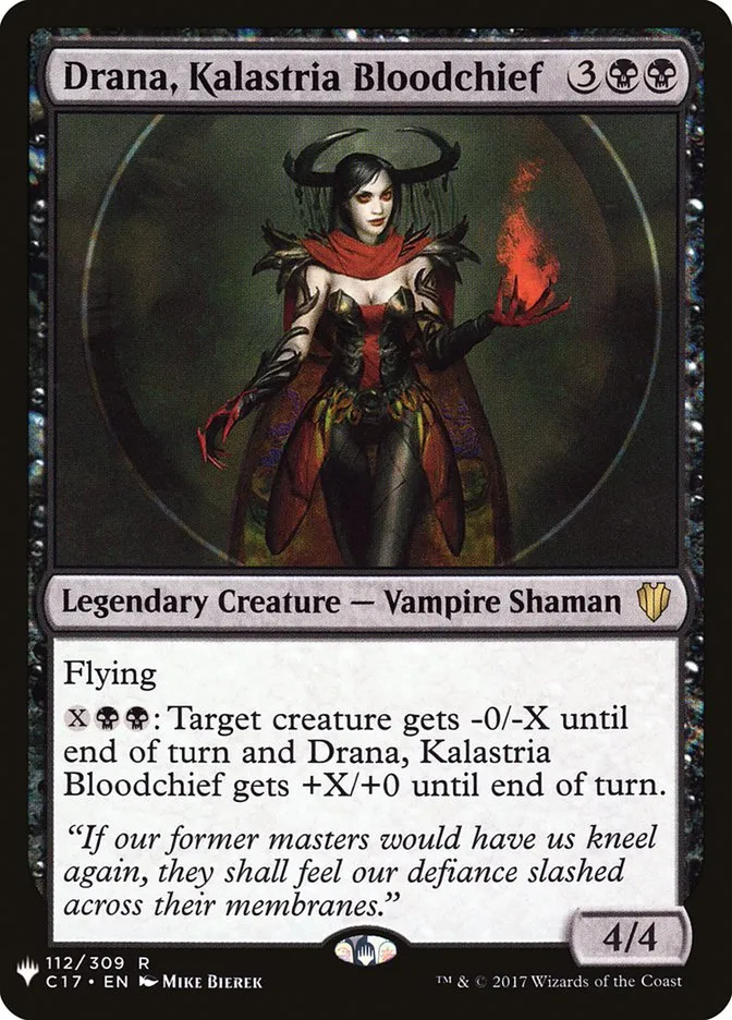 2020 The List Drana, Kalastria Bloodchief #C17-112 rare card image