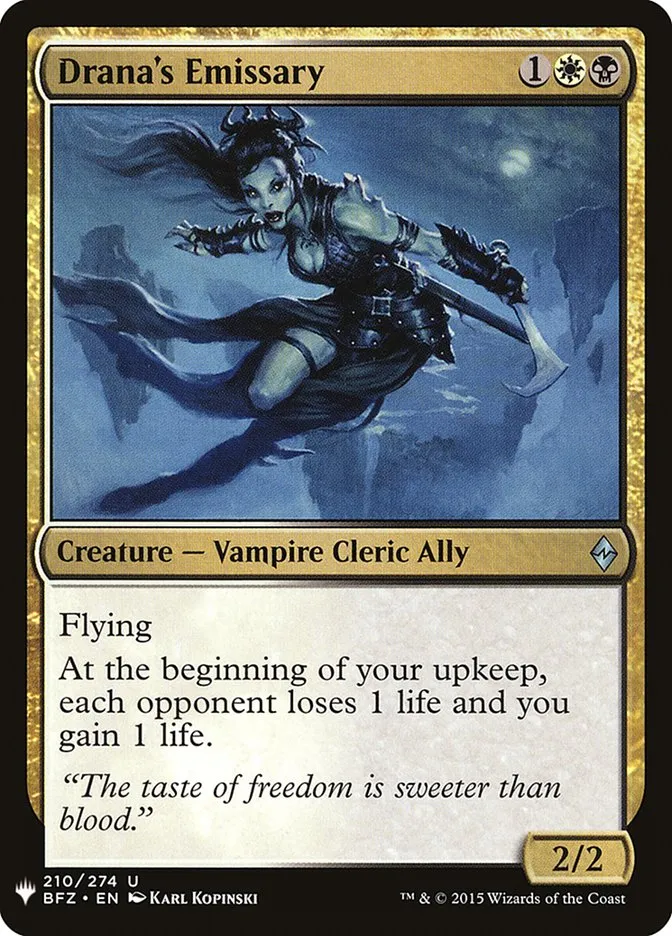 2020 The List Drana's Emissary #BFZ-210 uncommon card image