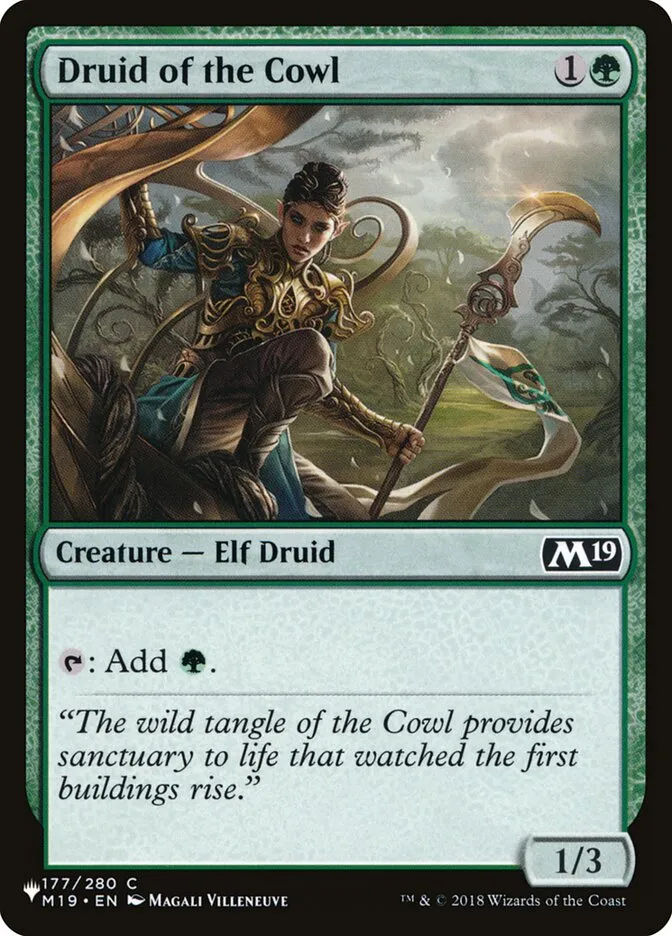 2020 The List Druid of the Cowl #M19-177 common card image