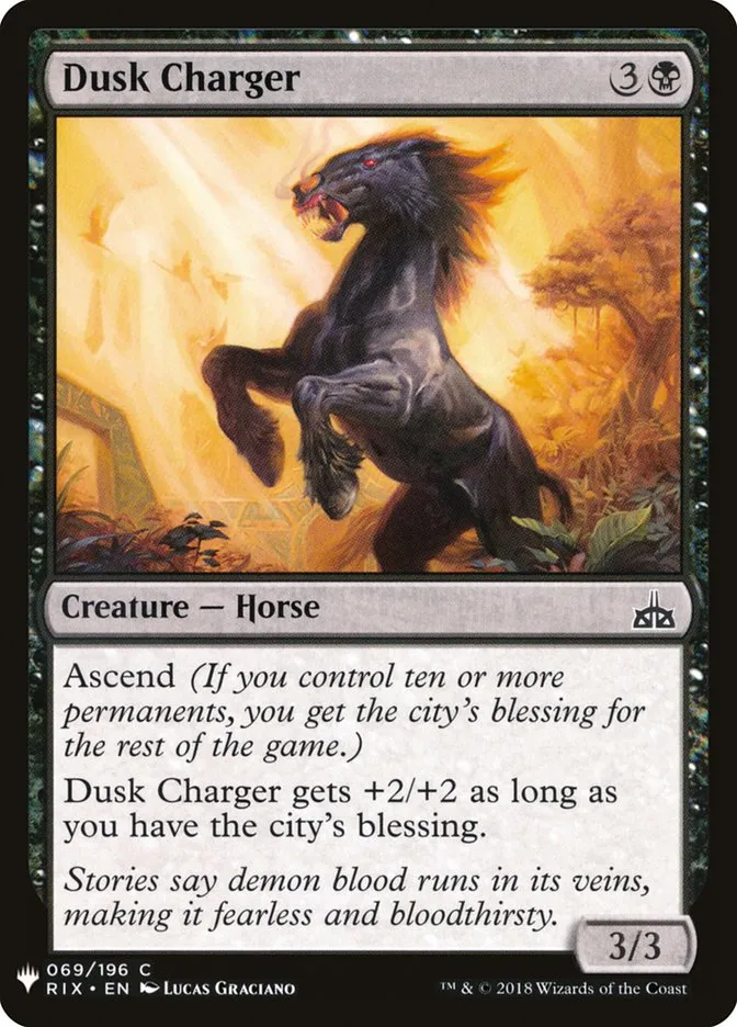 2020 The List Dusk Charger #RIX-69 common card image