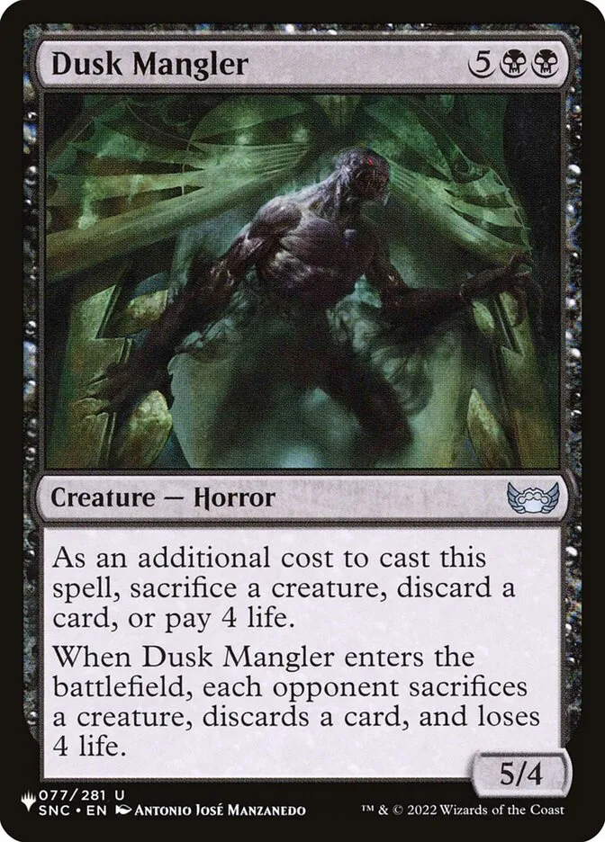 2020 The List Dusk Mangler #SNC-77 uncommon card image