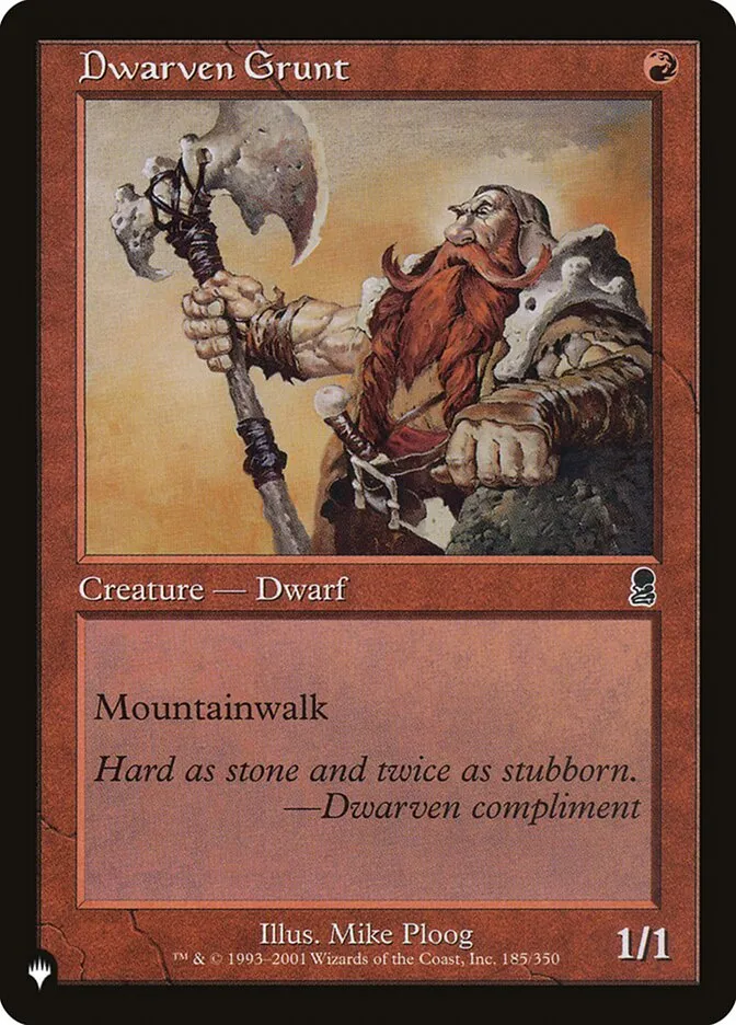 2020 The List Dwarven Grunt #ODY-185 common card image