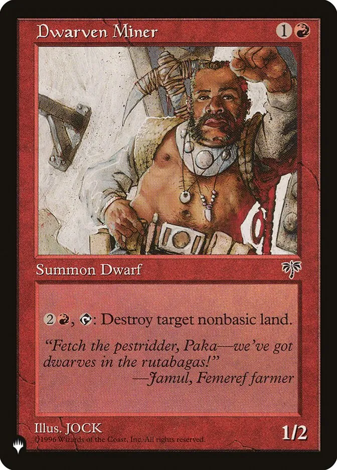 2020 The List Dwarven Miner #MIR-169 uncommon card image