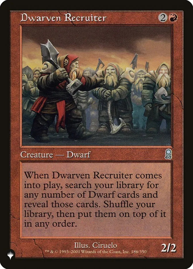 2020 The List Dwarven Recruiter #ODY-186 uncommon card image