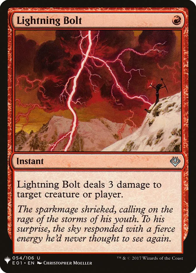 2020 The List Lightning Bolt uncommon #E01-54 uncommon card image