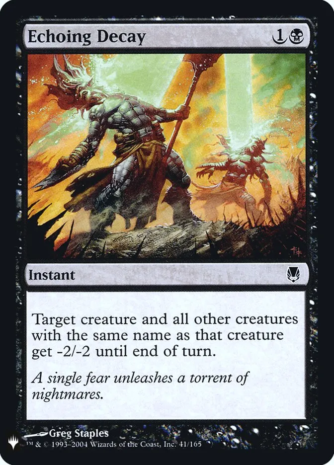 2020 The List Echoing Decay common #DST-41 common card image