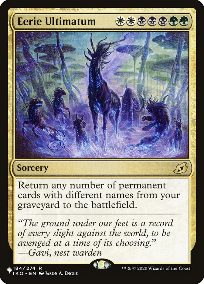 2020 The List Eerie Ultimatum #IKO-184 rare card image