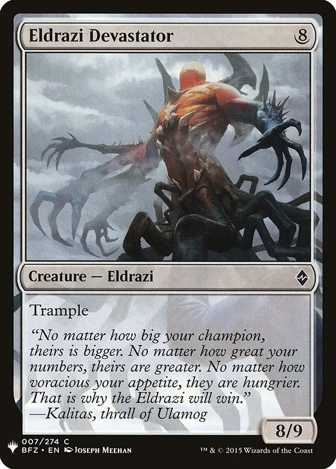 2020 The List Eldrazi Devastator common #BFZ-7 common card image