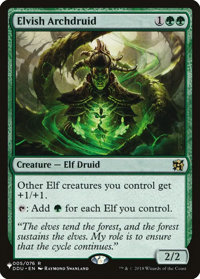 2020 The List Elvish Archdruid #DDU-5 rare card image