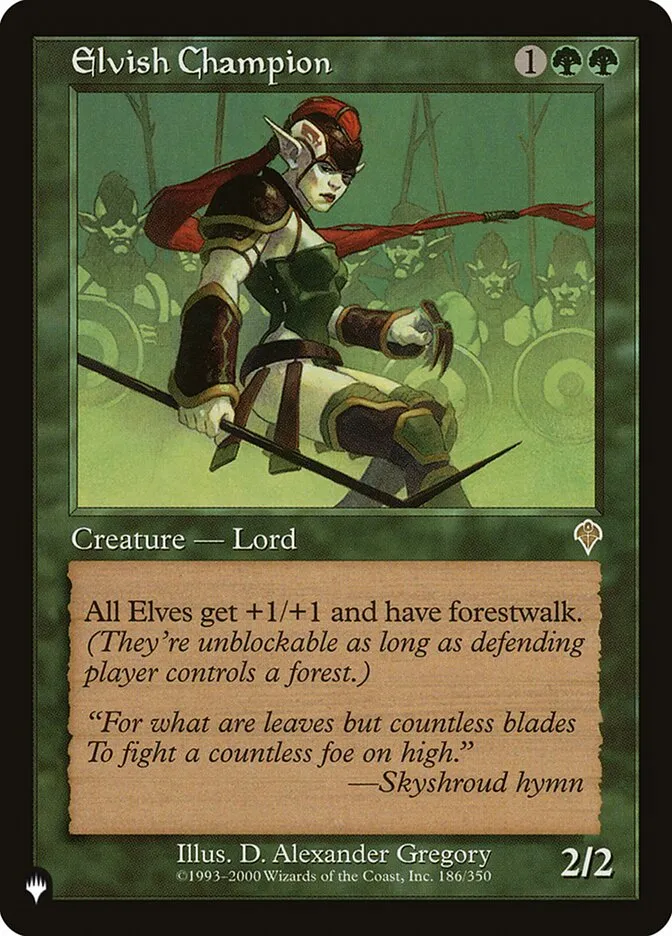 2020 The List Elvish Champion #INV-186 rare card image