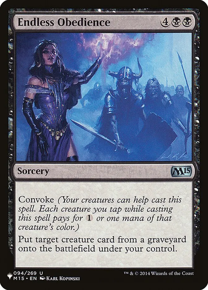 2020 The List Endless Obedience uncommon #M15-94 uncommon card image