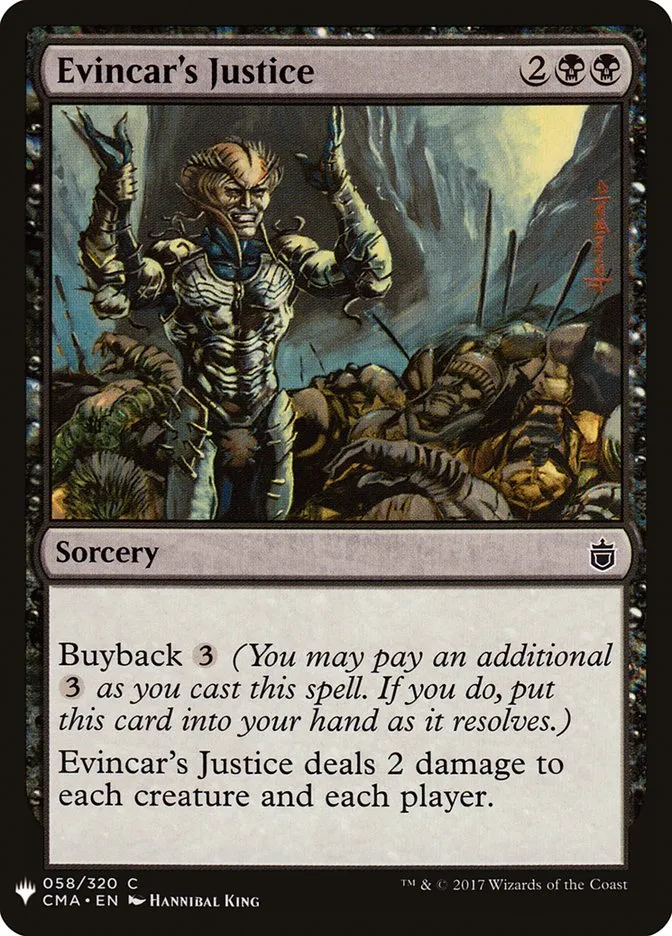 2020 The List Evincar's Justice #CMA-58 common card image