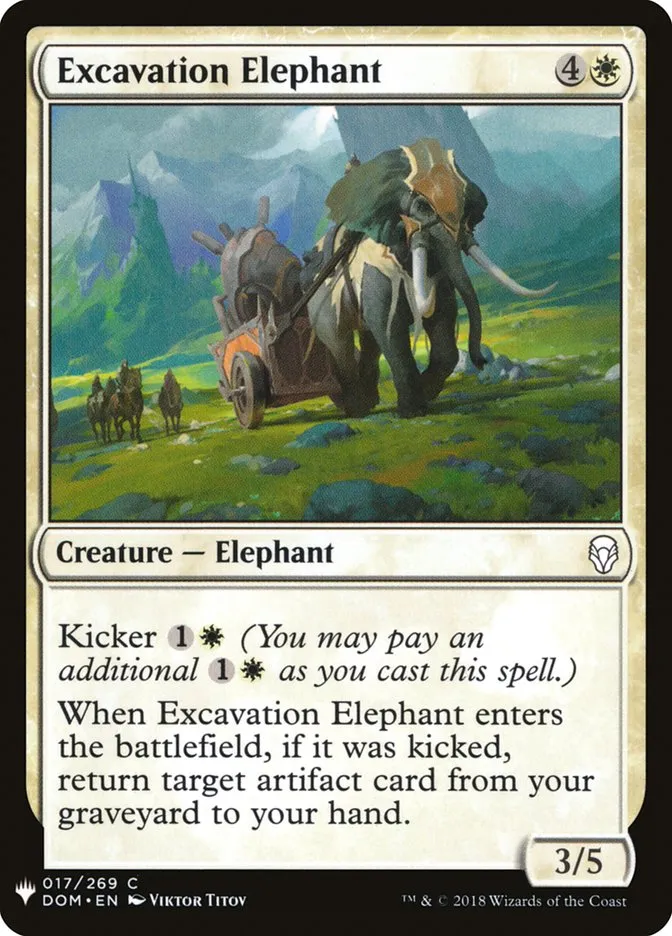 2020 The List Excavation Elephant #DOM-17 common card image