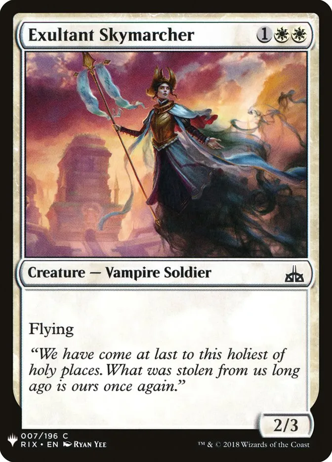 2020 The List Exultant Skymarcher common #RIX-7 common card image