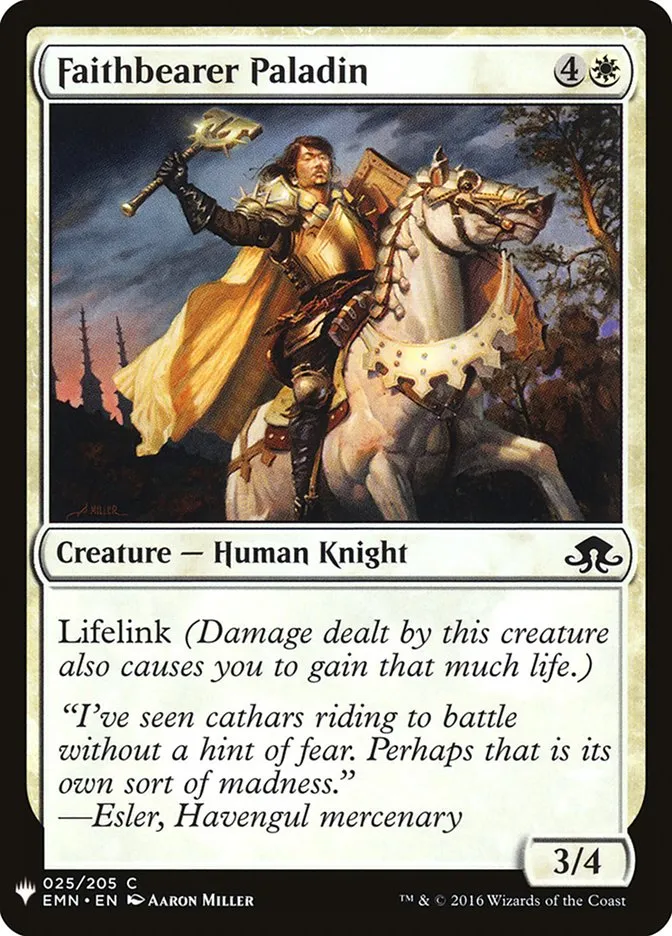 2020 The List Faithbearer Paladin #EMN-25 common card image