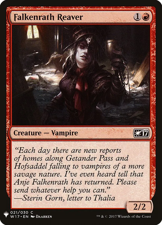 2020 The List Falkenrath Reaver #W17-21 common card image